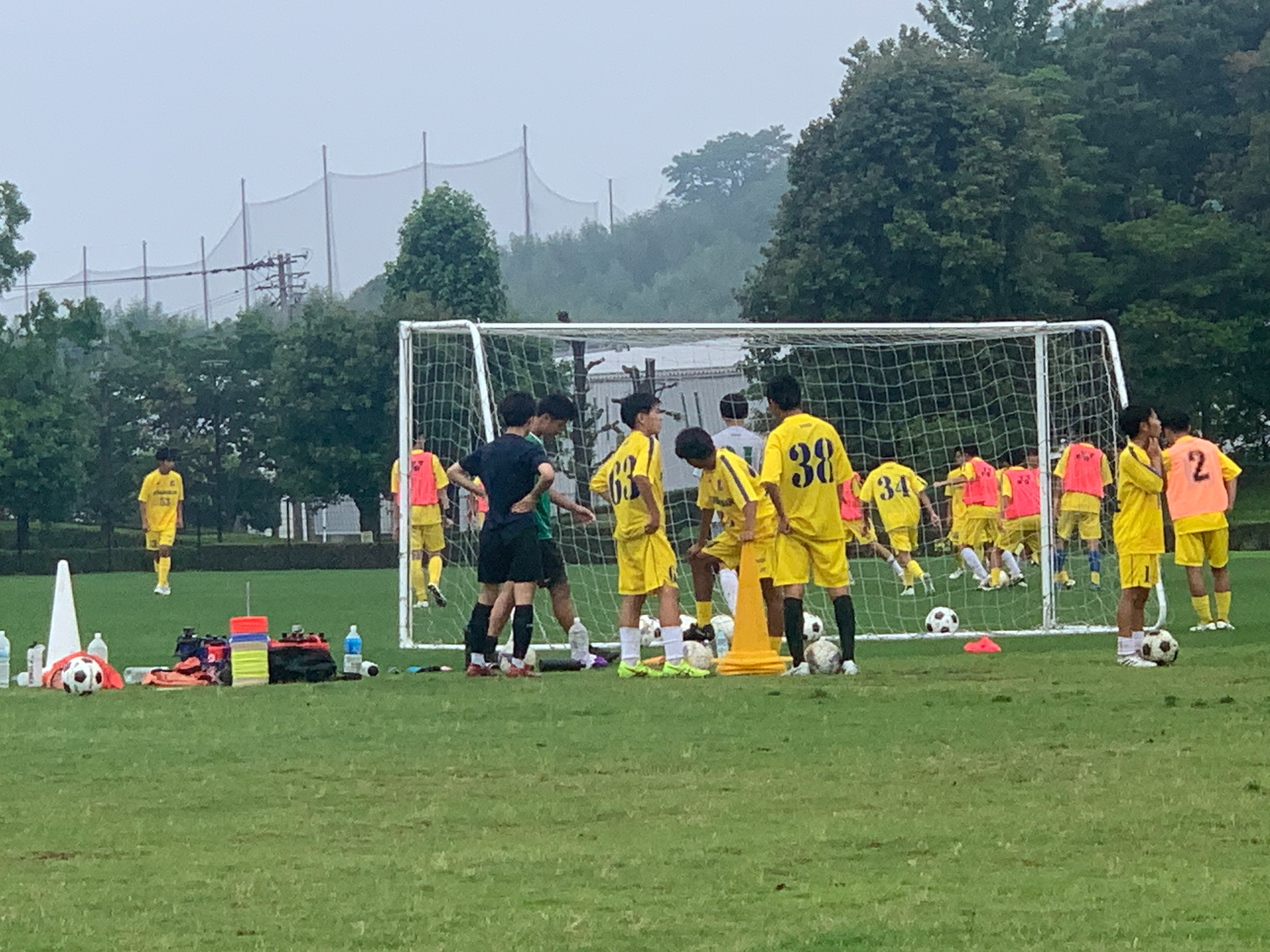 Players training on the pitch during a session